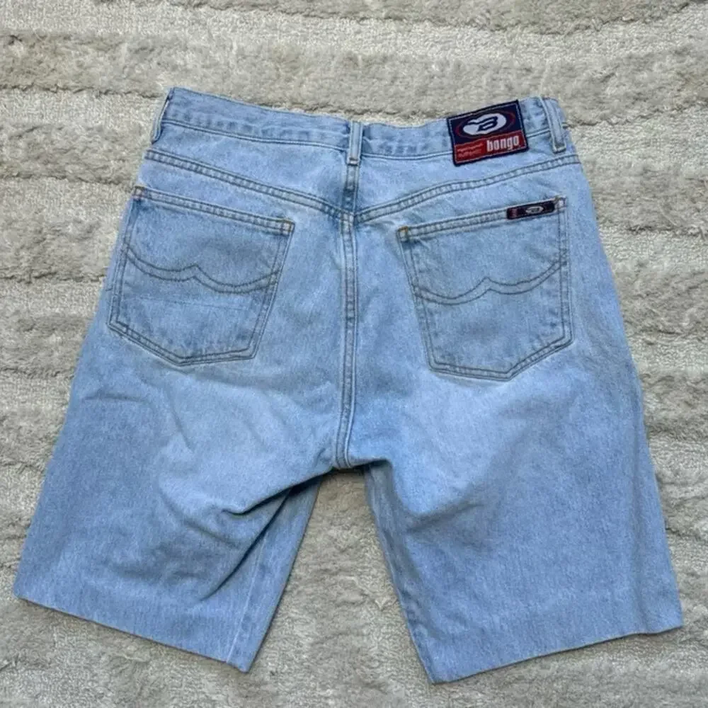 Bongo Light Wash 100% Cotton Long Denim Skater Jorts Shorts Size 9